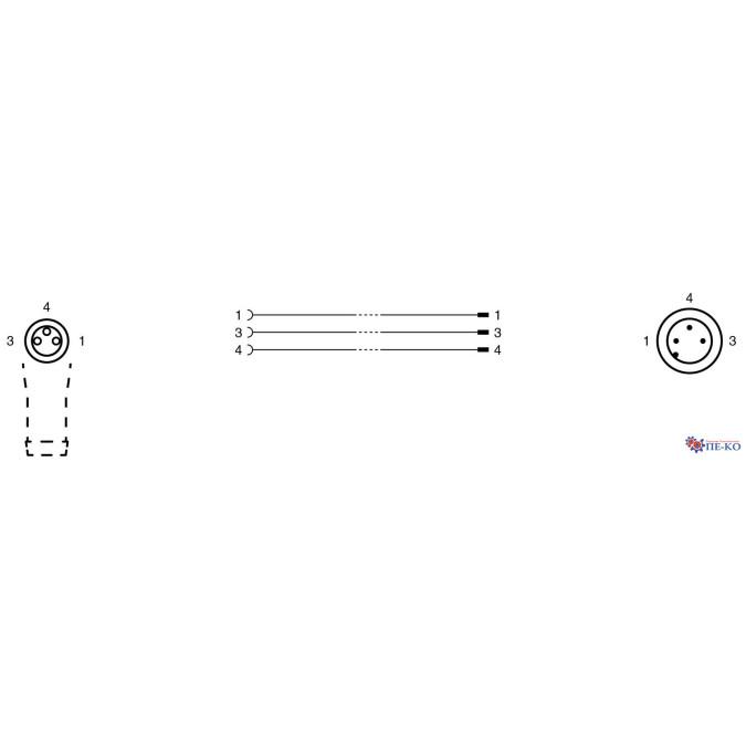 Кабель з роз'ємами Pepperl+Fuchs V3-WM-BK1M-PUR-U-V11-G