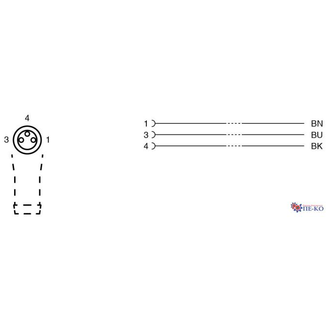 Кабель для датчиків Pepperl+Fuchs V3-WM-BK2M-PUR-U