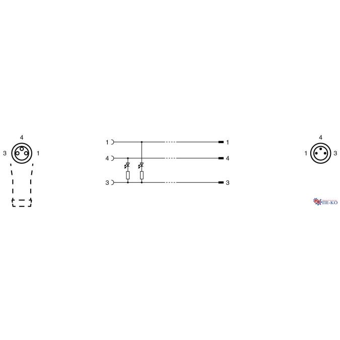 Кабель з роз'ємами Pepperl+Fuchs V3-WM-E2-1,5M-PUR-V3-GM