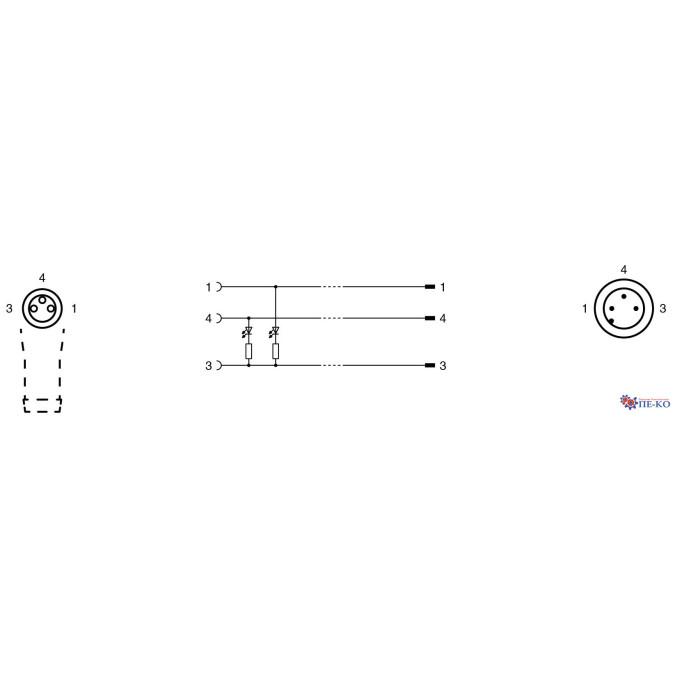 Кабель з роз'ємами Pepperl+Fuchs V3-WM-E2-OR1M-POC-V11-G