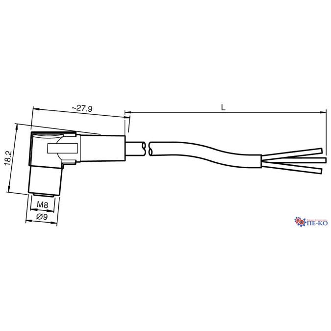 Кабель для датчиків Pepperl+Fuchs V3-WR-5M-PUR