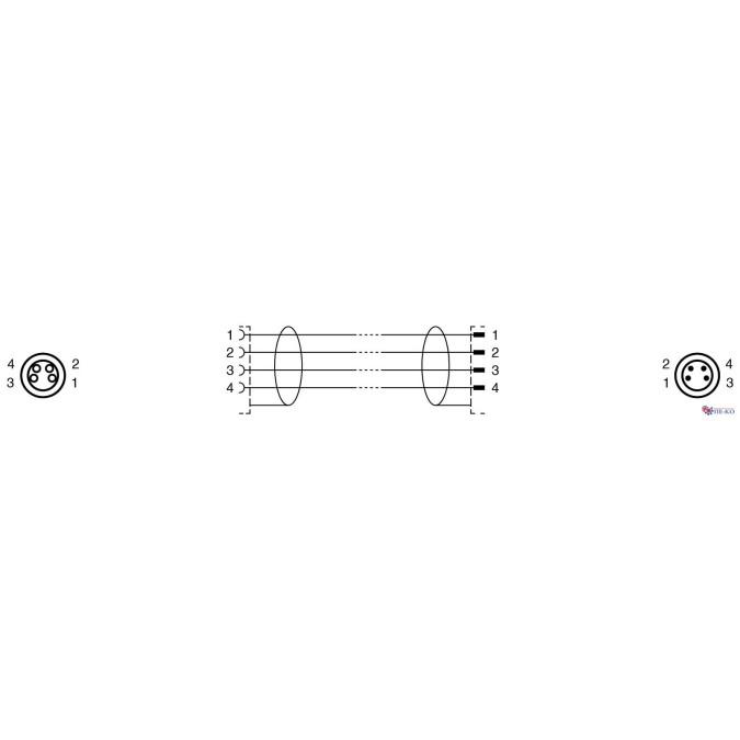 Кабель з роз'ємами Pepperl+Fuchs V31-GM-1M-PUR-ABG-V31-GM