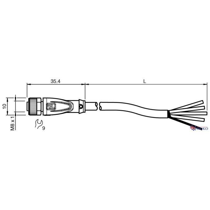 Кабель для датчиків Pepperl+Fuchs V31-GM-5M-PVC-ABG