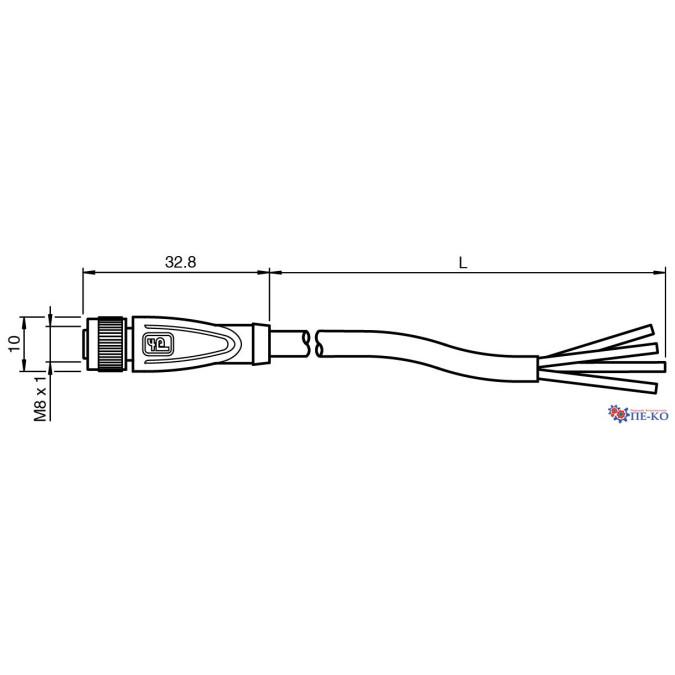 Кабель для датчиків Pepperl+Fuchs V31-GM-A2-BK10M-PUR-U