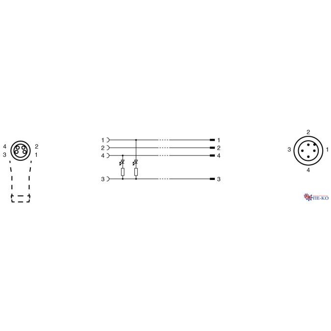 Кабель з роз'ємами Pepperl+Fuchs V31-WM-A2-2M-PUR-V1-G