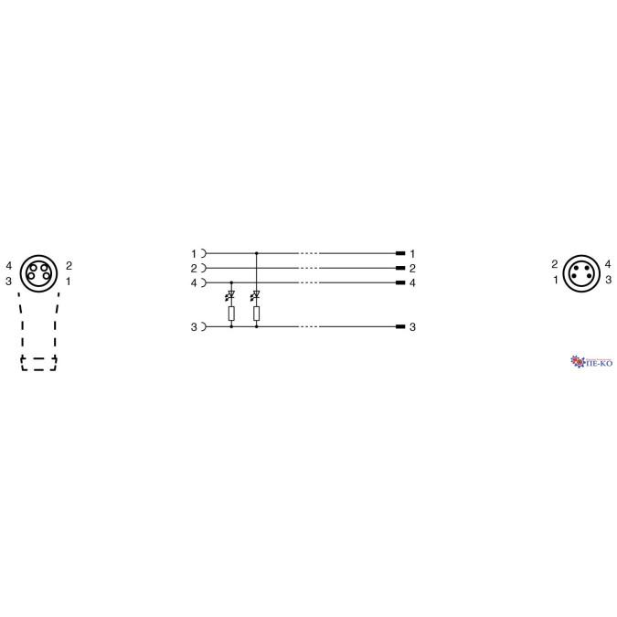 Кабель з роз'ємами Pepperl+Fuchs V31-WM-A2-2M-PUR-V31-GM