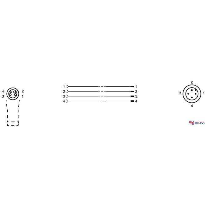 Кабель з роз'ємами Pepperl+Fuchs V31-WM-BK1M-PUR-U-V1-G