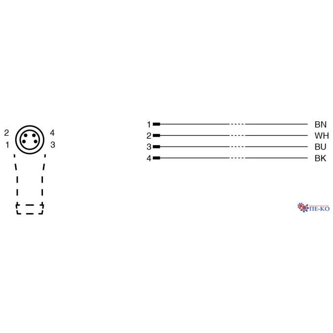 Кабель з роз'ємом Pepperl+Fuchs V31S-WR-BK1M-PUR-U