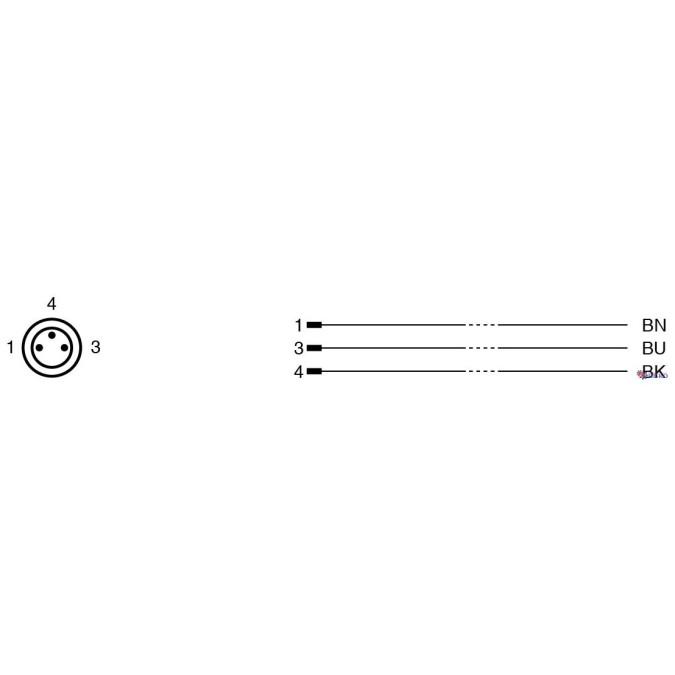 Кабель з роз'ємом Pepperl+Fuchs V3S-GM-BK0,6M-PUR-U