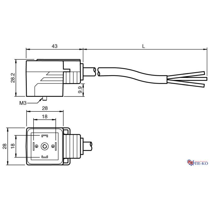 Кабель з роз'ємом Pepperl+Fuchs VMA-2+P/Z2-1M-PUR