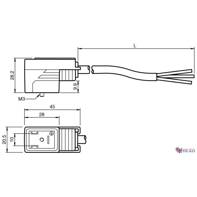 Кабель з роз'ємом Pepperl+Fuchs VMB-2+P/Z2-2M-PUR
