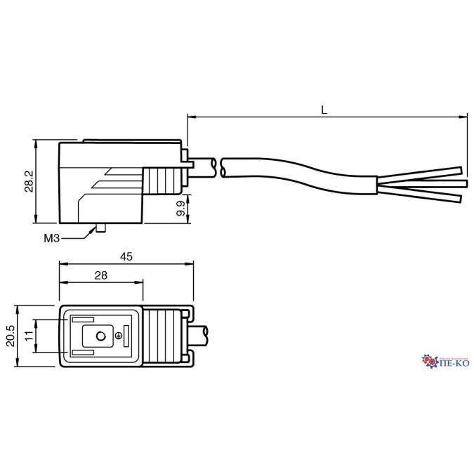 Кабель з роз'ємом Pepperl+Fuchs VMBI-2+P/Z2-10M-PUR
