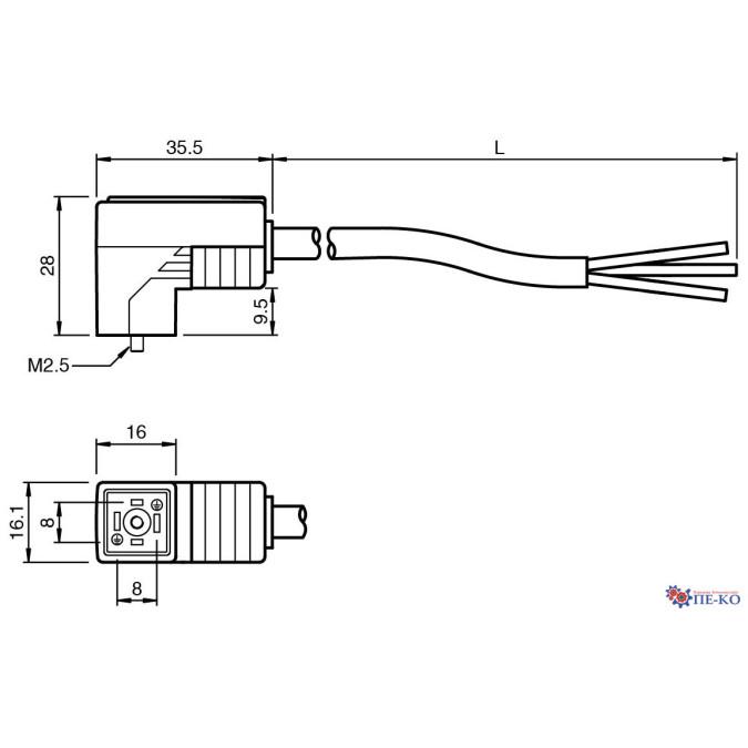 Кабель з роз'ємом Pepperl+Fuchs VMC-2+P/Z2-5M-PVC