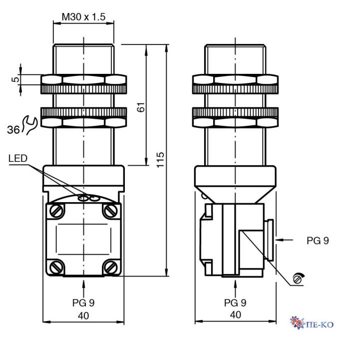 Ємнісний датчик Pepperl+Fuchs CBB10-30GKK-W