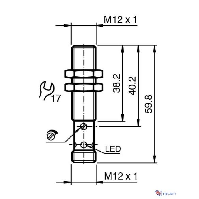 Ємнісний датчик Pepperl+Fuchs CBB4-12GH60-E2-V1
