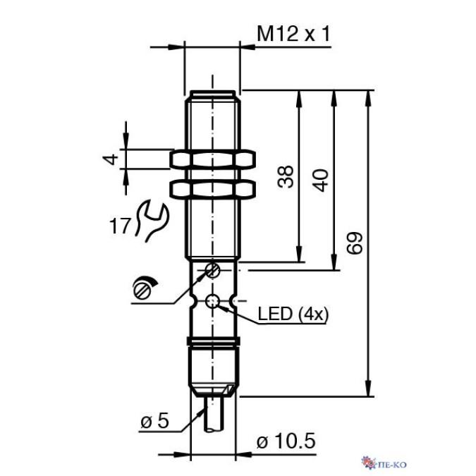 Ємнісний датчик Pepperl+Fuchs CBB4-12GH70-E2