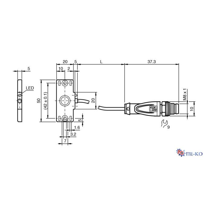 Ємнісний датчик Pepperl+Fuchs CBN10-F46-E2-0,4M-V3