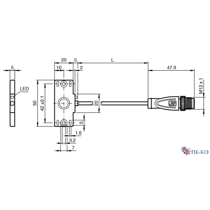 Ємнісний датчик Pepperl+Fuchs CBN5-F46-E3-0,76M-V1-Y