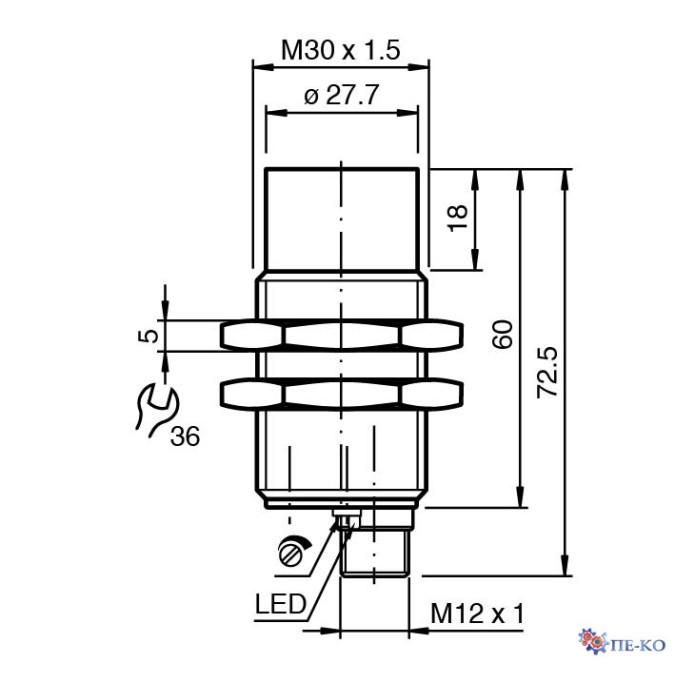 Ємнісний датчик Pepperl+Fuchs CCN15-30GS60-A2-V1