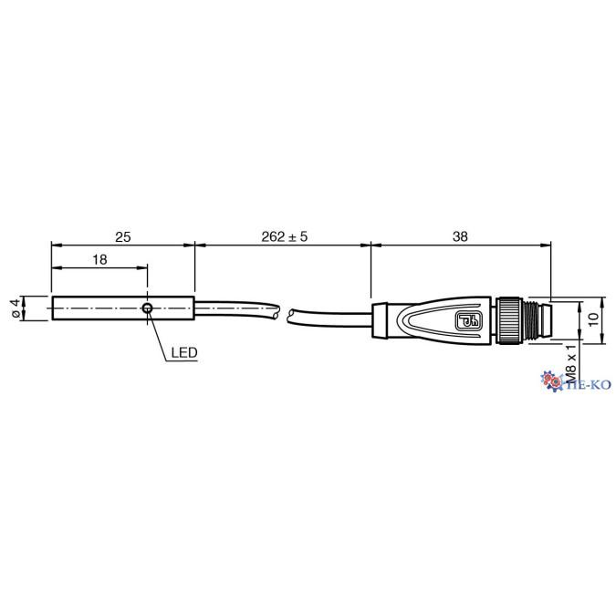 Індуктивний датчик Pepperl+Fuchs NBB0,8-4M25-E2-0,3M-V3