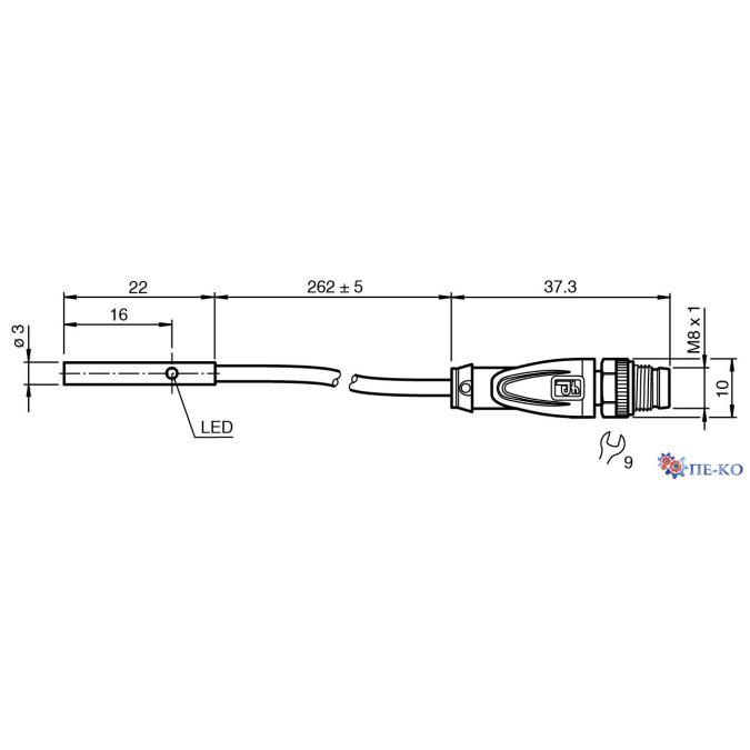 Індуктивний датчик Pepperl+Fuchs NBB1-3M22-E2-0,3M-V3