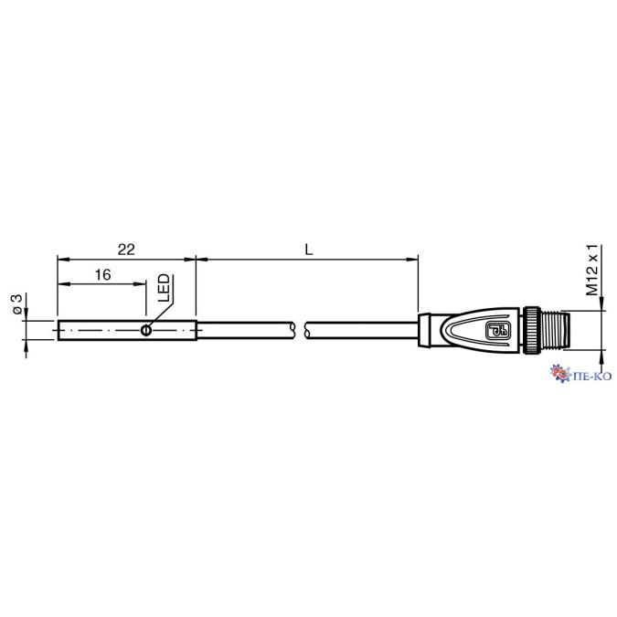 Індуктивний датчик Pepperl+Fuchs NBB1-3M22-E2-0,6M-V1