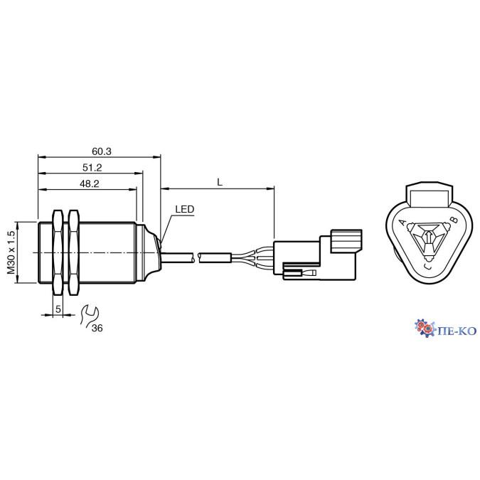Індуктивний датчик Pepperl+Fuchs NBB10-30GM50-E0-Y0229