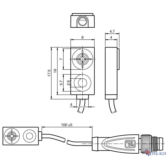 Індуктивний датчик Pepperl+Fuchs NBB1,5-F79-E2-0,1M-V3