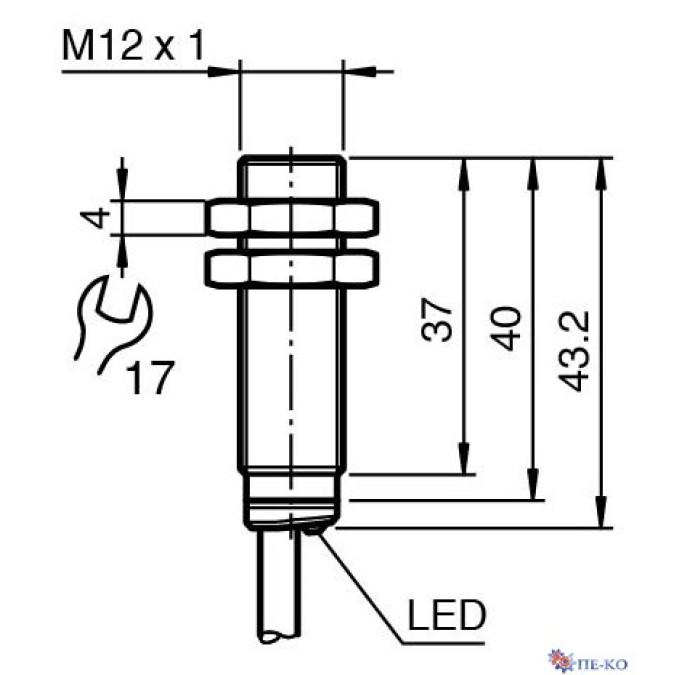 Індуктивний датчик Pepperl+Fuchs NBB2-12GM40-E2-5M-PUR