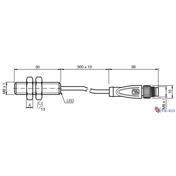 Індуктивний датчик Pepperl+Fuchs NBB2-8GM30-E2-0,3M-V3