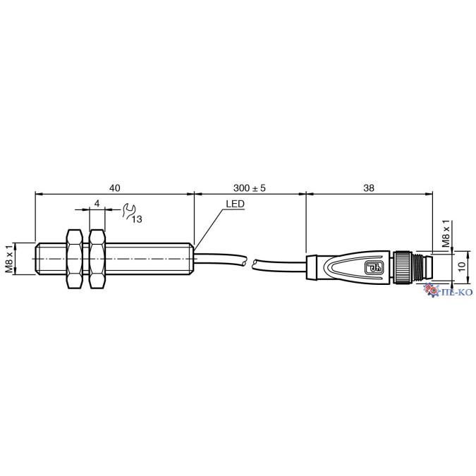 Індуктивний датчик Pepperl+Fuchs NBB2-8GM40-E2-0,3M-V3