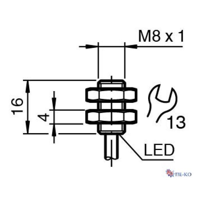 Індуктивний датчик Pepperl+Fuchs NBB2-8GS16-E2-3M-PUR