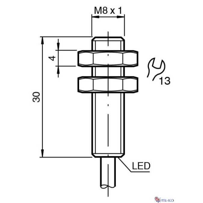 Індуктивний датчик Pepperl+Fuchs NBB2-8GS30-E3-3M-PUR