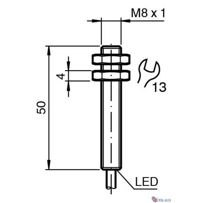 Індуктивний датчик Pepperl+Fuchs NBB2-8GS50-E2-0,6M-PUR