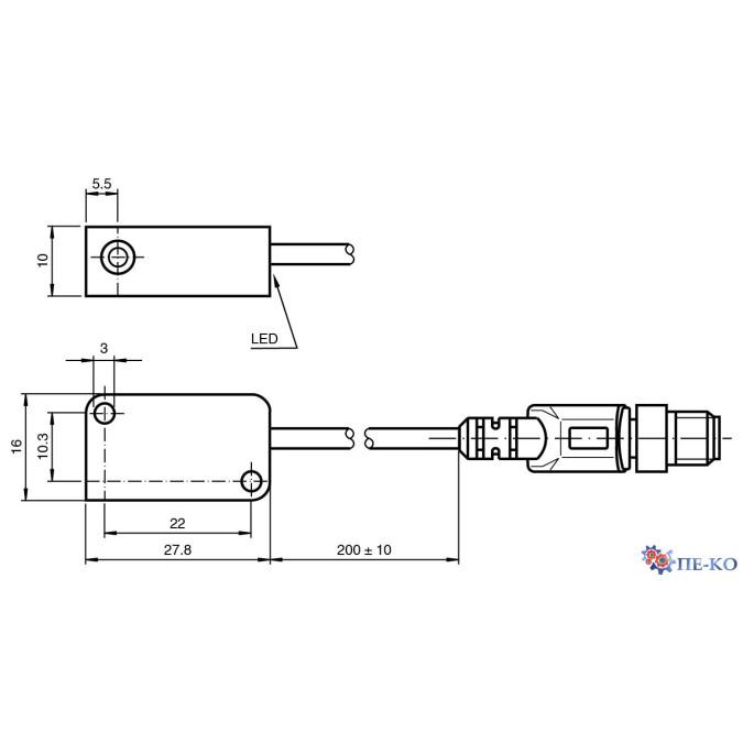 Індуктивний датчик Pepperl+Fuchs NBB2-V3-E2-0,2M-V3