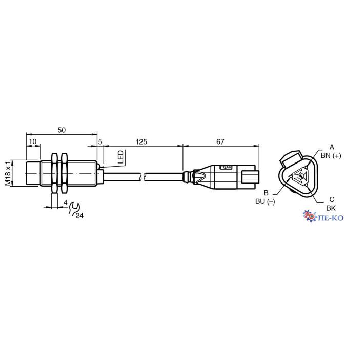 Індуктивний датчик Pepperl+Fuchs NBN12-18GM50-E2-M-150MM-3DT04