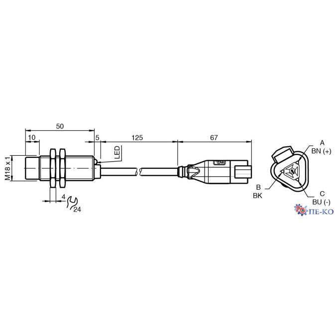Індуктивний датчик Pepperl+Fuchs NBN12-18GM50-E2-M-Y70116627