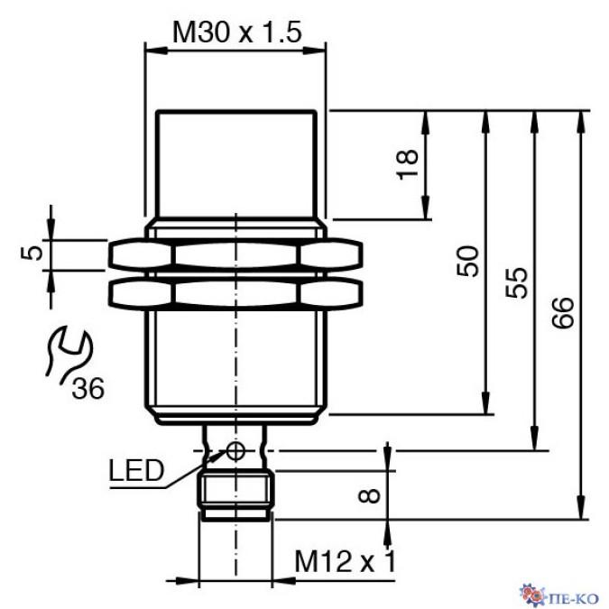 Індуктивний датчик Pepperl+Fuchs NBN15-30GS50-Z4L-V1