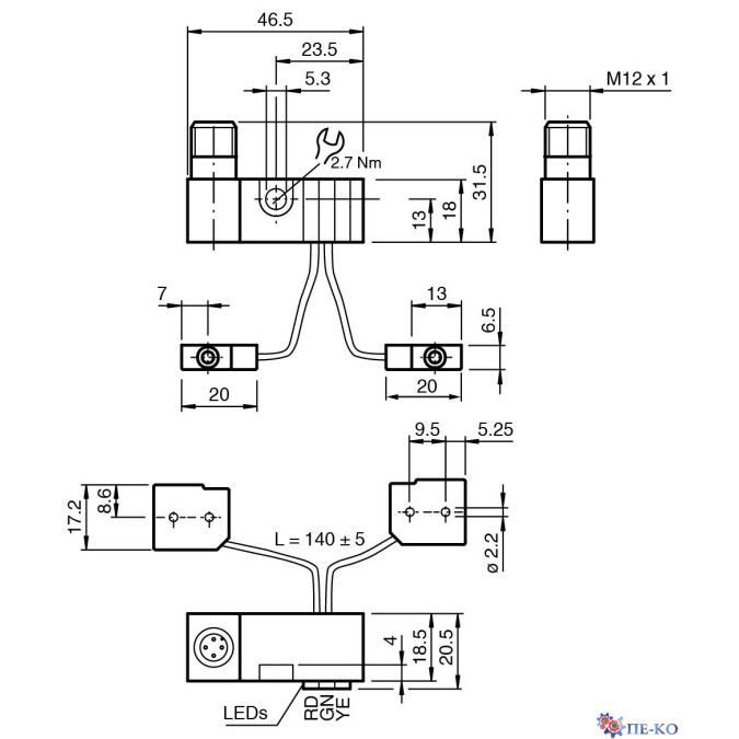 Індуктивний датчик Pepperl+Fuchs NBN2-F58D-140S6-E8-V1
