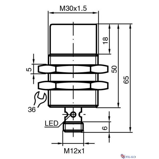 Індуктивний датчик Pepperl+Fuchs NBN20-30GM50-EI-V1-M1