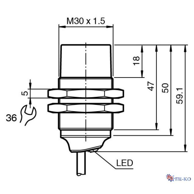 Індуктивний датчик Pepperl+Fuchs NBN25-30GM50-E0