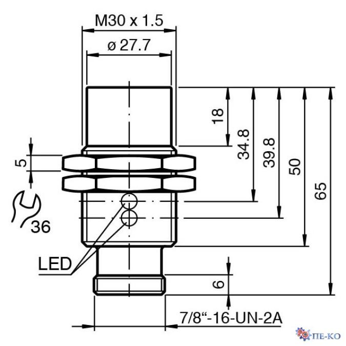 Індуктивний датчик Pepperl+Fuchs NBN25-30GM50-US-V93