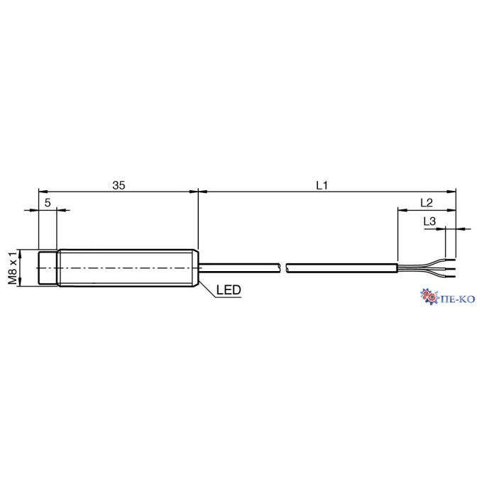 Індуктивний датчик Pepperl+Fuchs NBN2,5-8GM35-E1L-Y