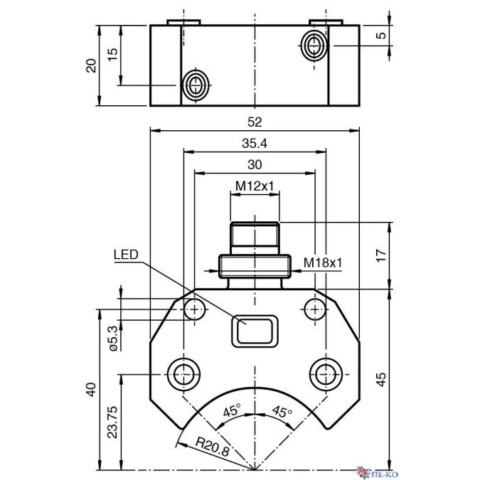 Індуктивний датчик Pepperl+Fuchs NBN3-F25F-E8-V1