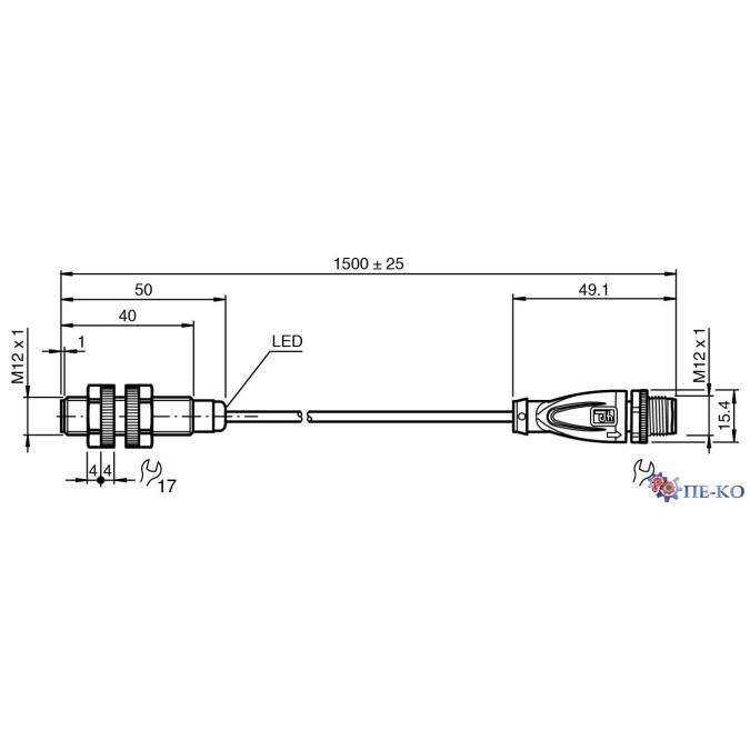 Індуктивний датчик Pepperl+Fuchs NBN4-12GK50-E2-1,5M-V1