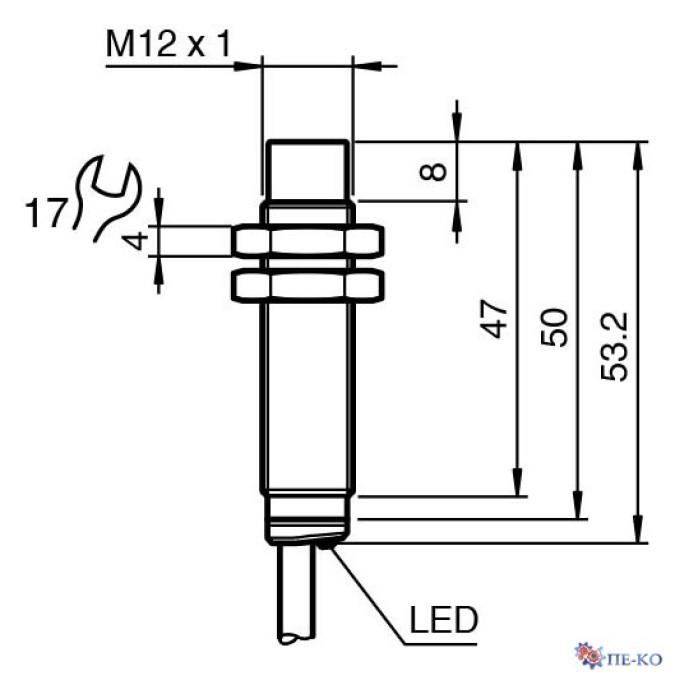 Індуктивний датчик Pepperl+Fuchs NBN4-12GM50-E2-5M-PUR