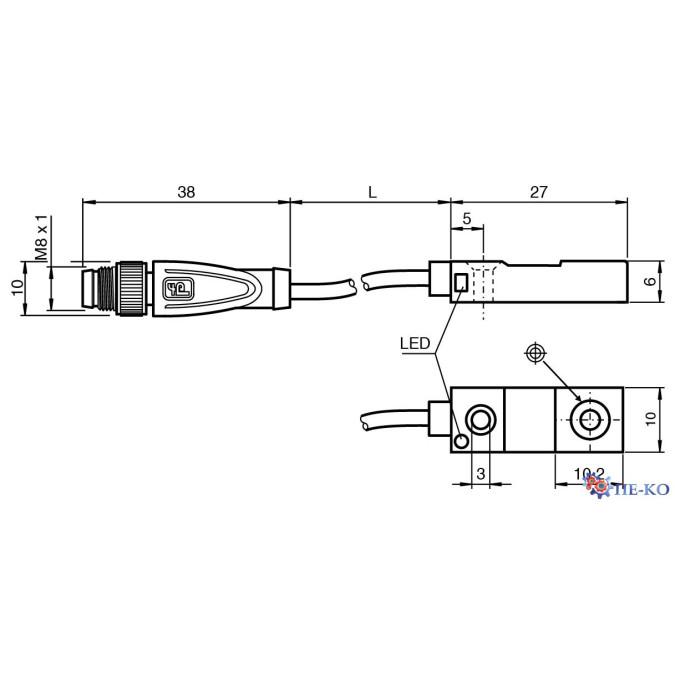 Індуктивний датчик Pepperl+Fuchs NBN4-F29-E3-0,82M-V3