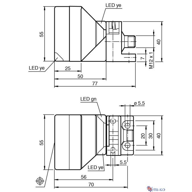 Індуктивний датчик Pepperl+Fuchs NBN50-L2ML-A2-V1-Y70118703