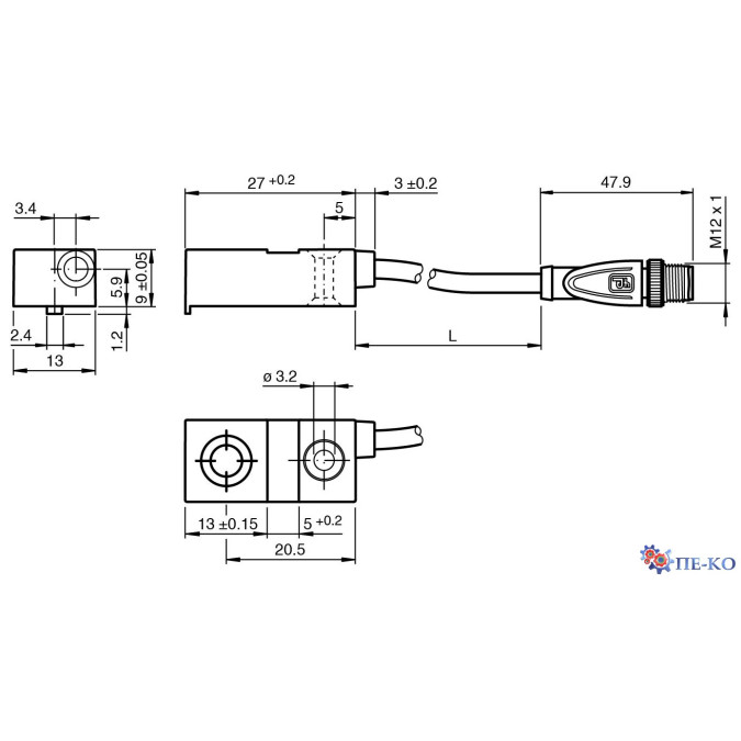 Індуктивний датчик Pepperl+Fuchs NBN6-F29B-E2-1,2M-V1