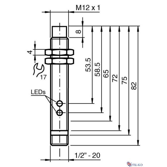 Індуктивний датчик Pepperl+Fuchs NBN8-12GM65-US-V12